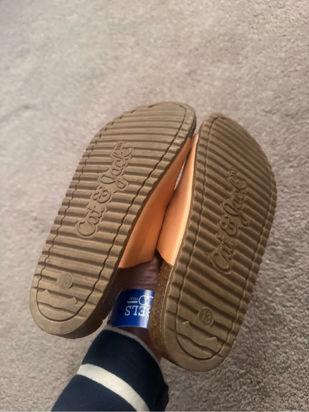Cat & Jack Tan Double-Buckle Slide Sandals for Kids